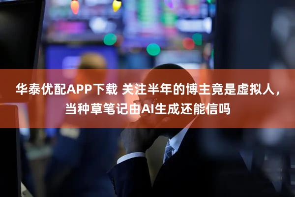 华泰优配APP下载 关注半年的博主竟是虚拟人,当种草笔记由AI生成还能信吗